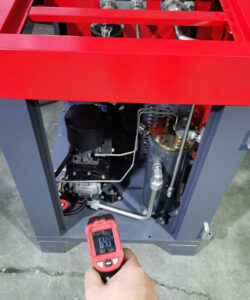 Air compressor operating temperature test