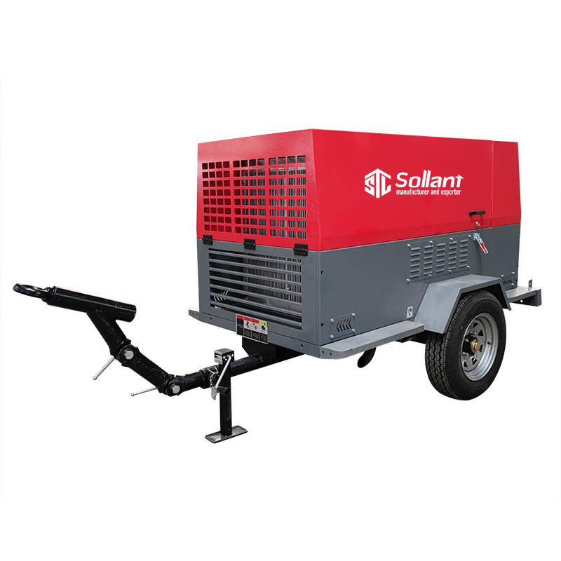 sollant diesel portable screw air compressor